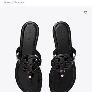 Tory Burch Black Logo Sandals - EUC